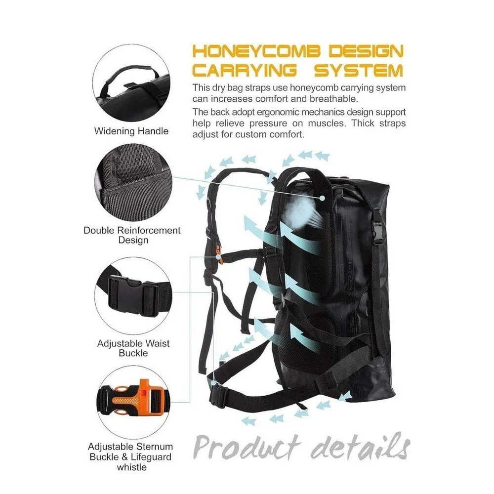 Waterproof Backpack for Men 20L/30L/40L, Floating Dry Bag Kayak, Dry Backpack. - Picture 2 of 6